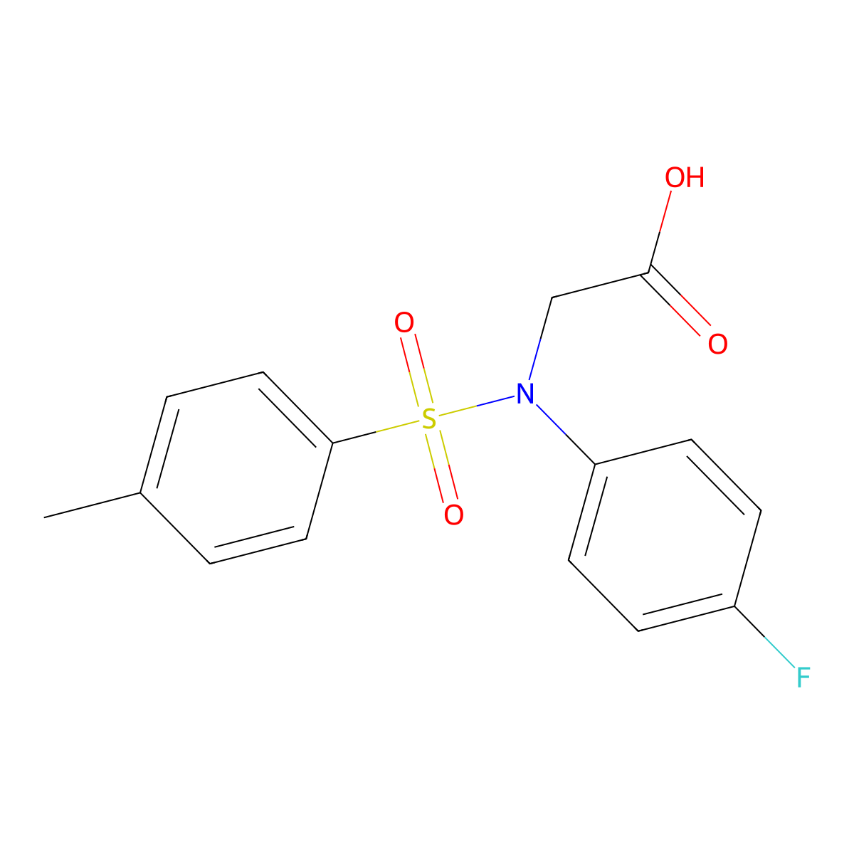 N-(4-fluorophenyl)-N-[(4-methylphenyl)sulfonyl]glycine molecular structure, CAS 333456-97-6