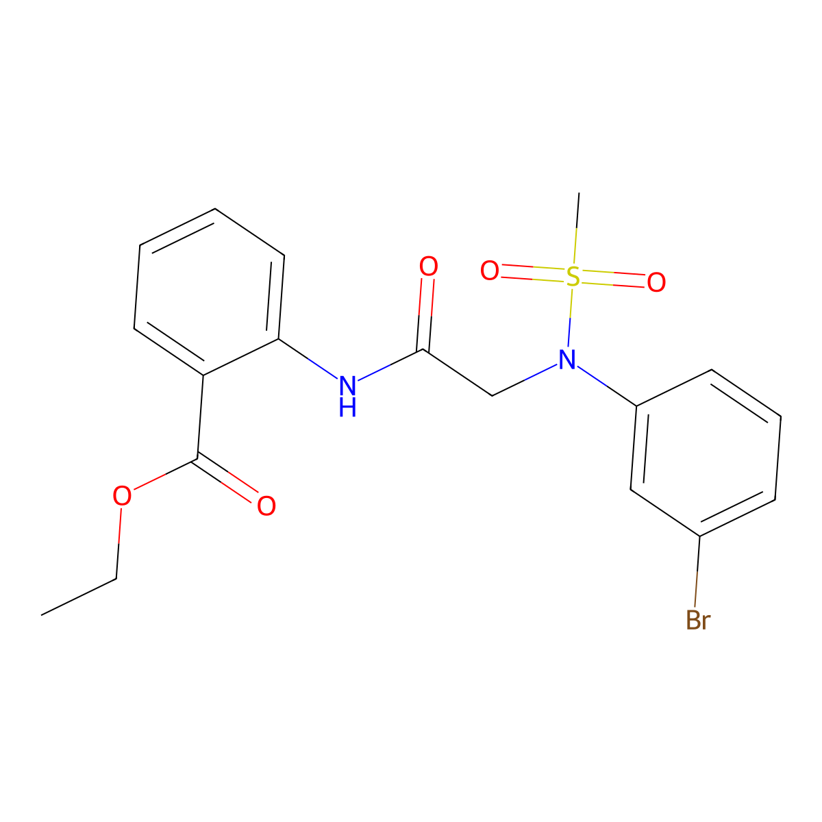 ethyl 2-[[2-(3-bromo-N-methylsulfonylanilino)acetyl]amino]benzoate molecular structure, CAS 333457-17-3