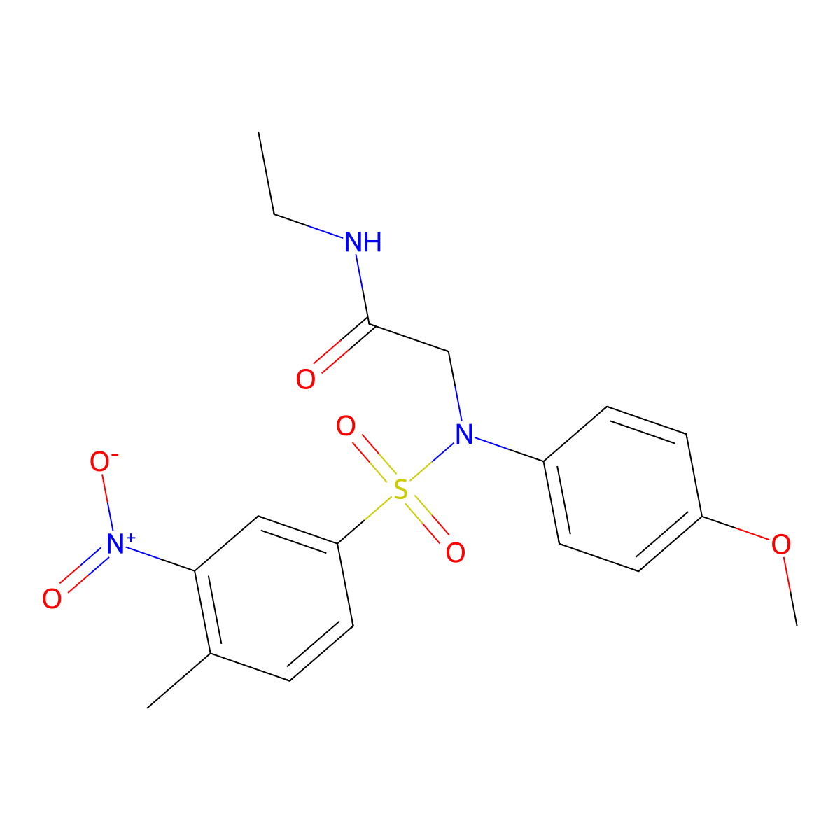 N-ethyl-2-(4-methoxy-N-(4-methyl-3-nitrophenyl)sulfonylanilino)acetamide molecular structure, CAS 333457-19-5