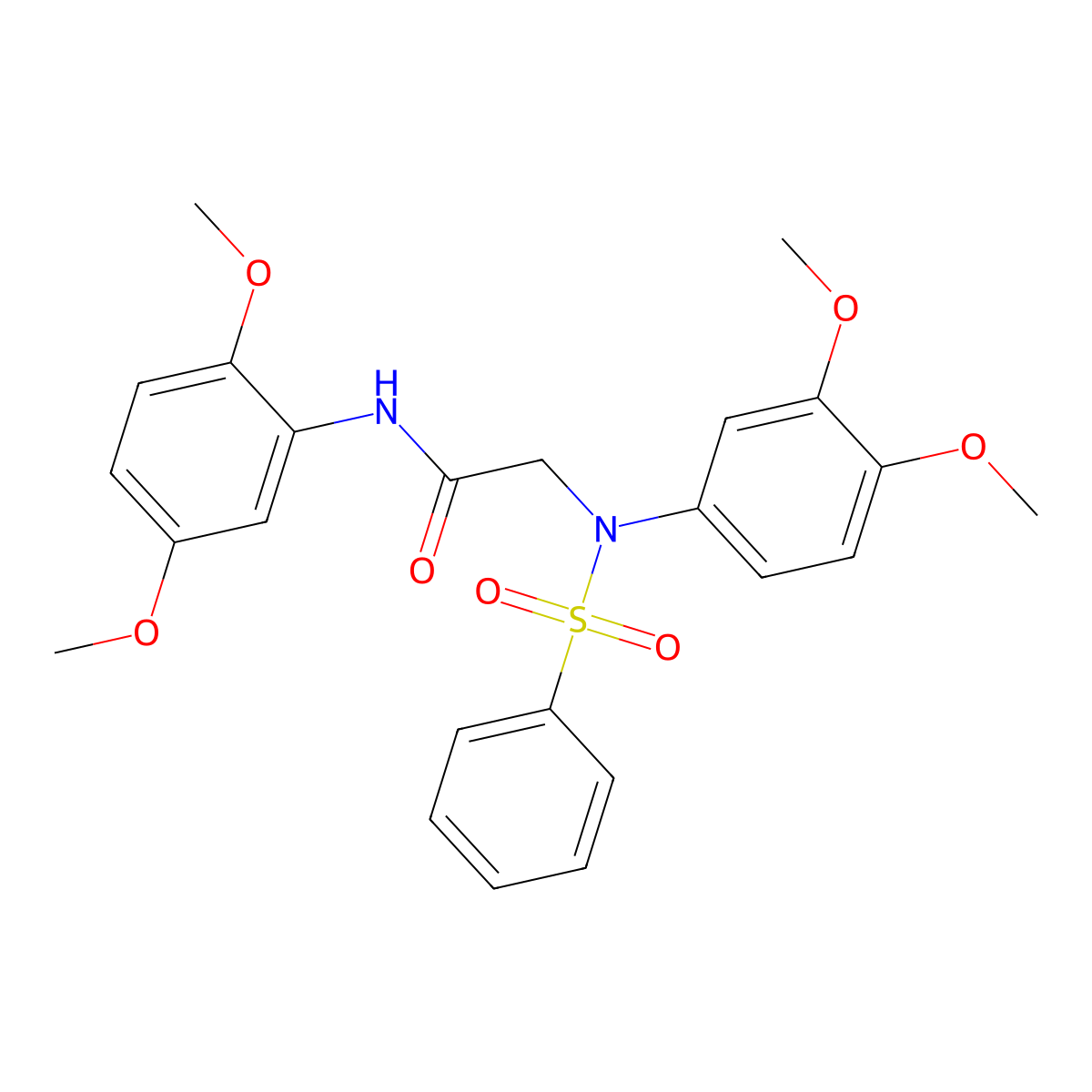 2-[N-(benzenesulfonyl)-3,4-dimethoxyanilino]-N-(2,5-dimethoxyphenyl)acetamide molecular structure, CAS 333457-27-5