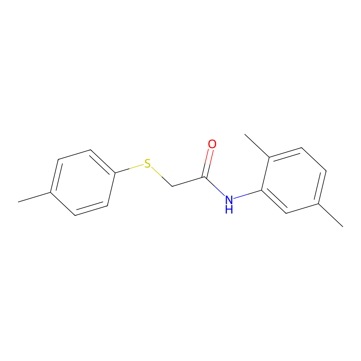 N-(2,5-dimethylphenyl)-2-[(4-methylphenyl)sulfanyl]acetamide molecular structure, CAS 333457-41-3