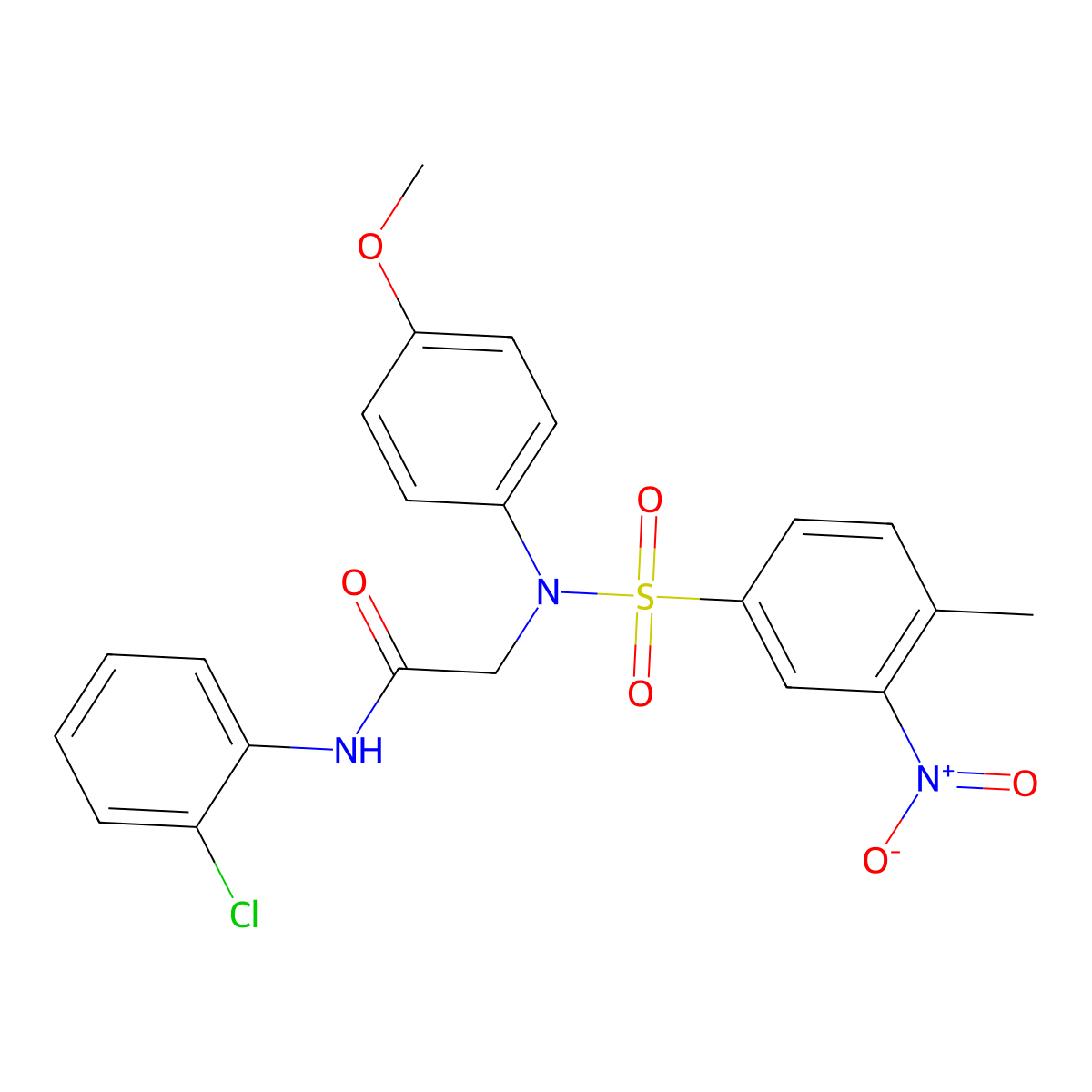 N-(2-chlorophenyl)-2-(4-methoxy-N-(4-methyl-3-nitrophenyl)sulfonylanilino)acetamide molecular structure, CAS 333457-72-0