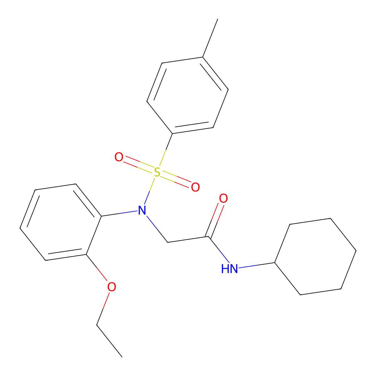N-Cyclohexyl-2-[(2-ethoxy-phenyl)-(toluene-4-sulfonyl)-amino]-acetamide molecular structure, CAS 333458-26-7