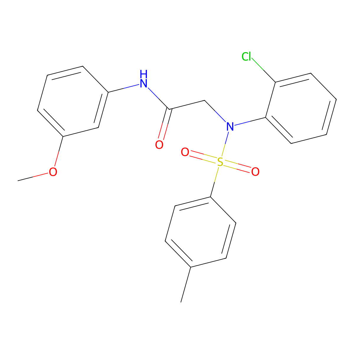 2-{2-chloro[(4-methylphenyl)sulfonyl]anilino}-N-(3-methoxyphenyl)acetamide molecular structure, CAS 333458-28-9