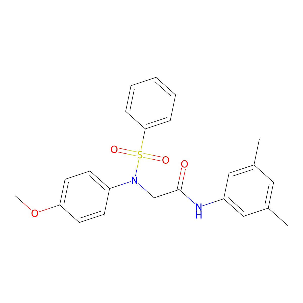 2-[N-(benzenesulfonyl)-4-methoxyanilino]-N-(3,5-dimethylphenyl)acetamide molecular structure, CAS 333458-31-4