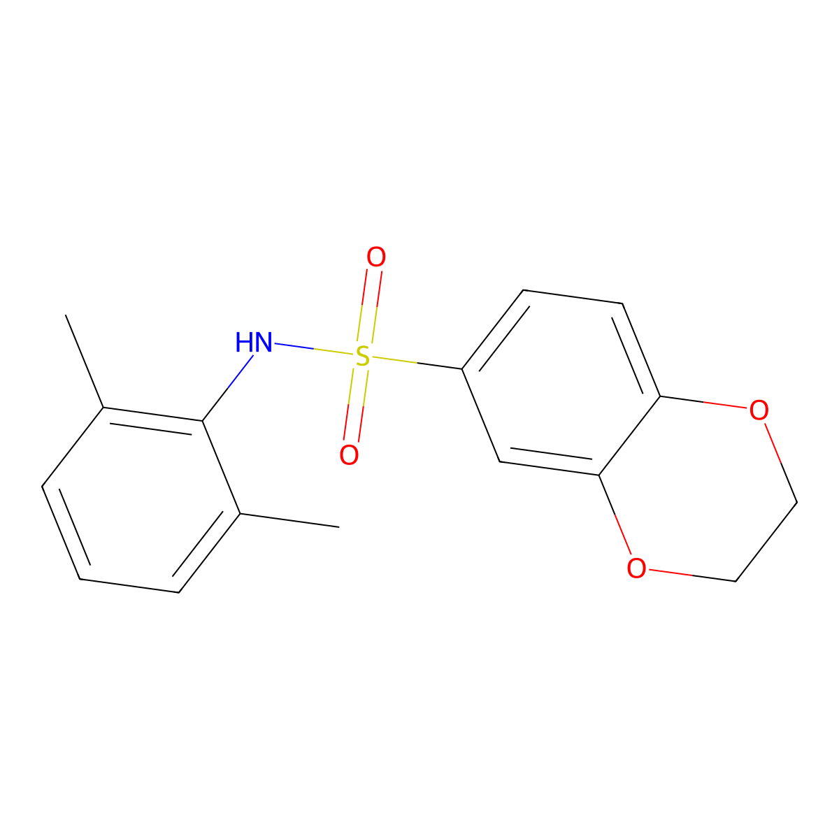 N-(2,6-dimethylphenyl)-2,3-dihydro-1,4-benzodioxine-6-sulfonamide molecular structure, CAS 333458-33-6
