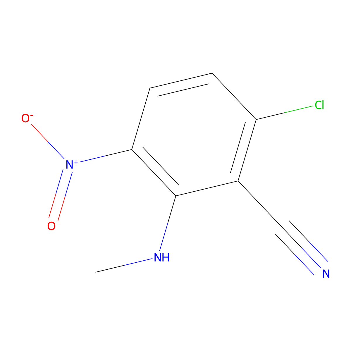 6-Chloro-2-(methylamino)-3-nitrobenzonitrile molecular structure, CAS 333458-39-2