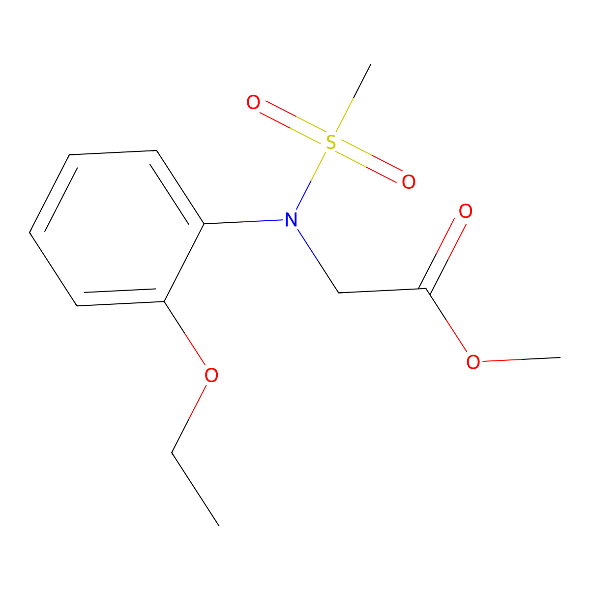 Methyl N-(2-ethoxyphenyl)-N-(methylsulfonyl)glycinate molecular structure, CAS 333458-44-9