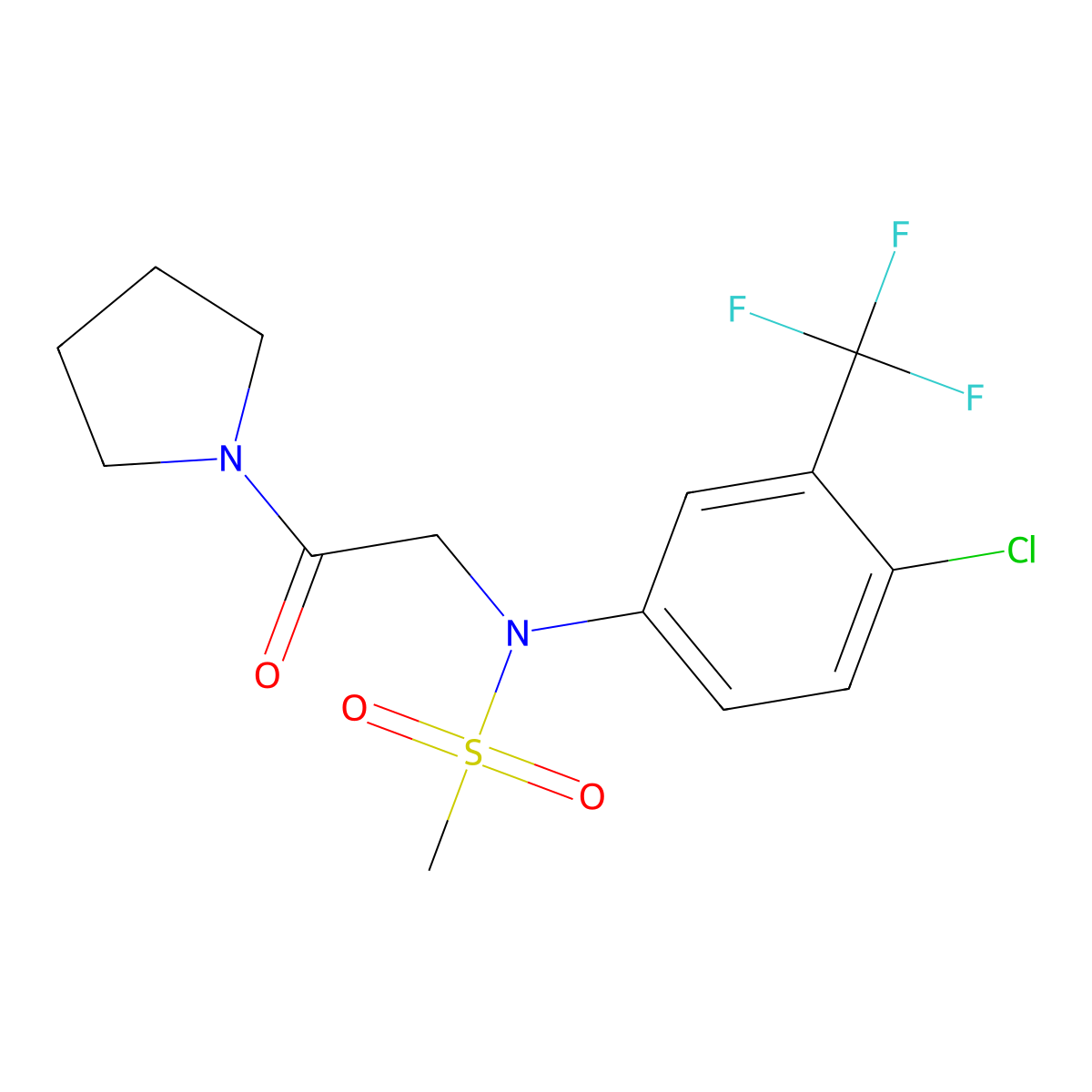 N-[4-chloro-3-(trifluoromethyl)phenyl]-N-(2-oxo-2-pyrrolidin-1-ylethyl)methanesulfonamide molecular structure, CAS 333458-63-2