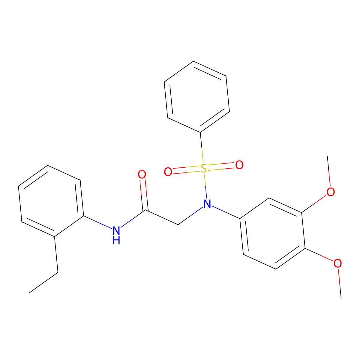2-[N-(benzenesulfonyl)-3,4-dimethoxyanilino]-N-(2-ethylphenyl)acetamide molecular structure, CAS 333458-67-6
