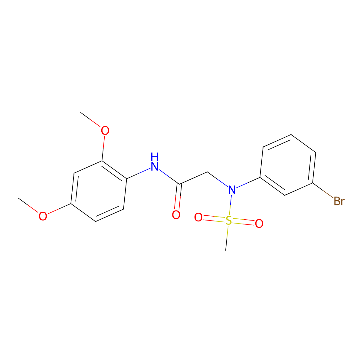 2-(3-bromo-N-methylsulfonylanilino)-N-(2,4-dimethoxyphenyl)acetamide molecular structure, CAS 333458-78-9