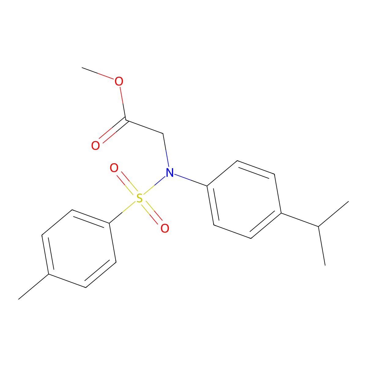 Methyl N-(4-isopropylphenyl)-N-[(4-methylphenyl)sulfonyl]glycinate molecular structure, CAS 333458-95-0