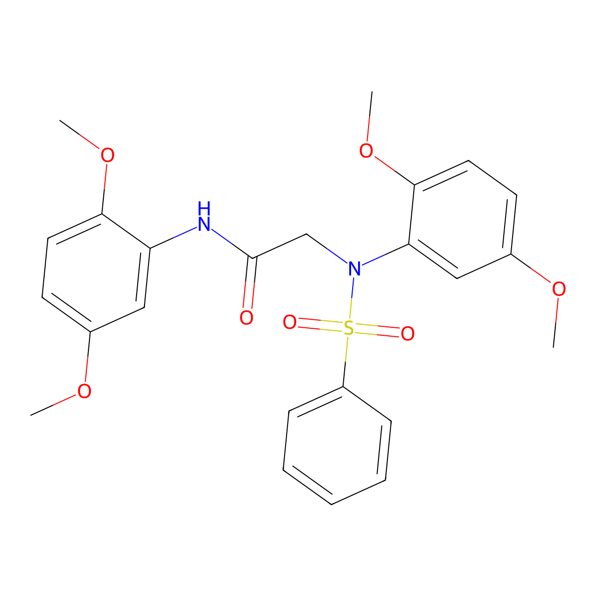 2-[N-(benzenesulfonyl)-2,5-dimethoxyanilino]-N-(2,5-dimethoxyphenyl)acetamide molecular structure, CAS 333458-99-4