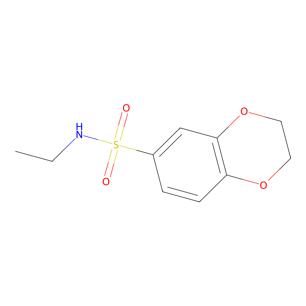 N-ethyl-2,3-dihydro-1,4-benzodioxine-6-sulfonamide molecular structure, CAS 333459-11-3