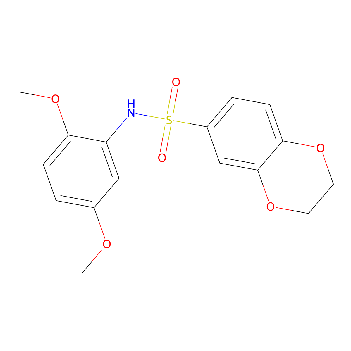 N-(2,5-dimethoxyphenyl)-2,3-dihydro-1,4-benzodioxine-6-sulfonamide molecular structure, CAS 333459-38-4