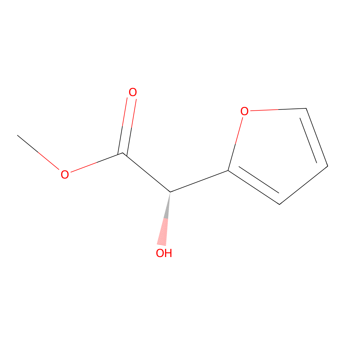 (As)-a-hydroxy-2-furanacetic acid methyl ester molecular structure, CAS 33346-66-6