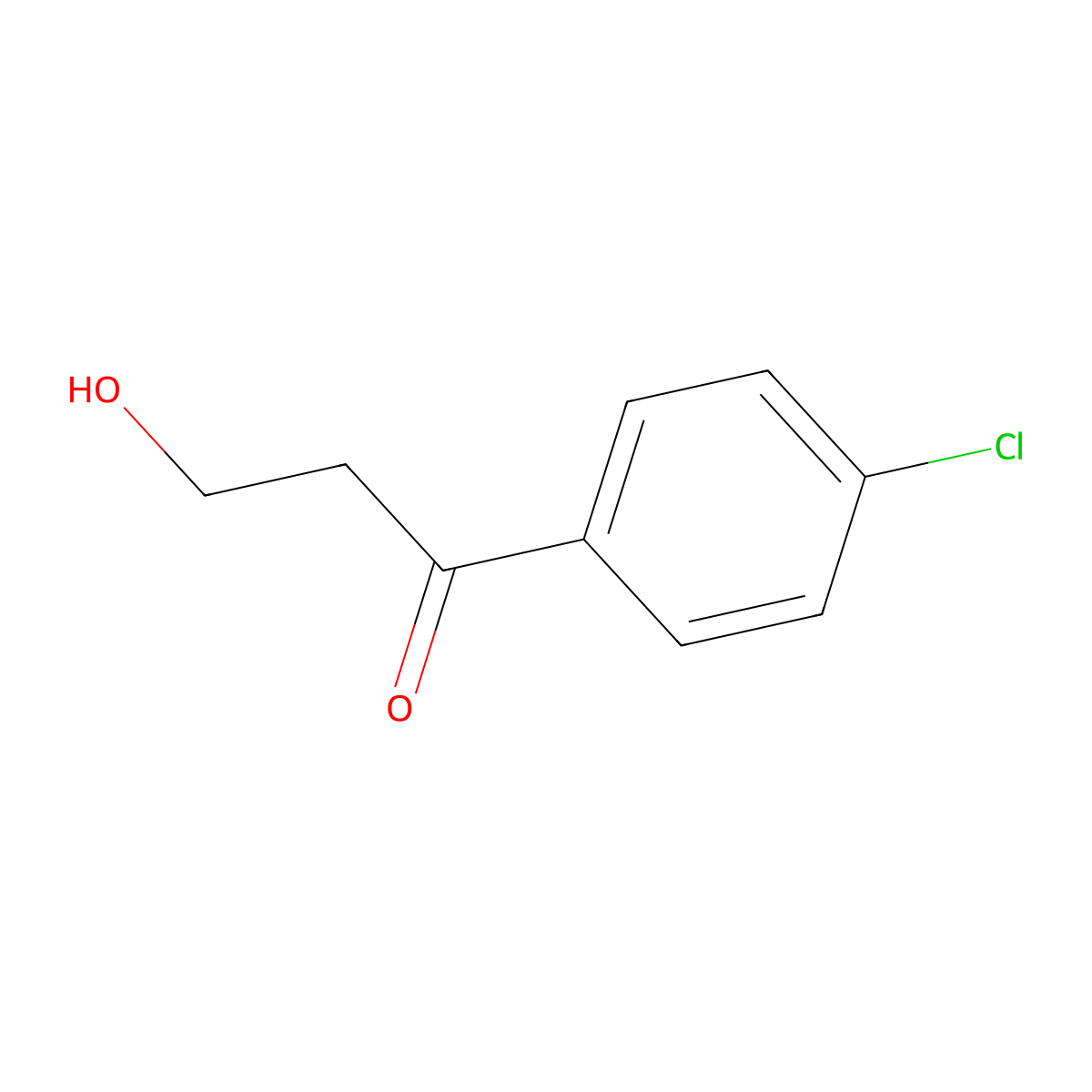 1-Propanone, 1-(4-chlorophenyl)-3-hydroxy- molecular structure, CAS 33348-74-2