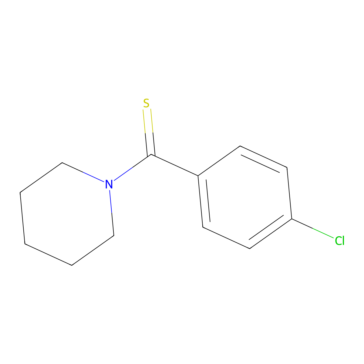 (4-Chlorophenyl)(piperidin-1-yl)methanethione molecular structure, CAS 3335-29-3