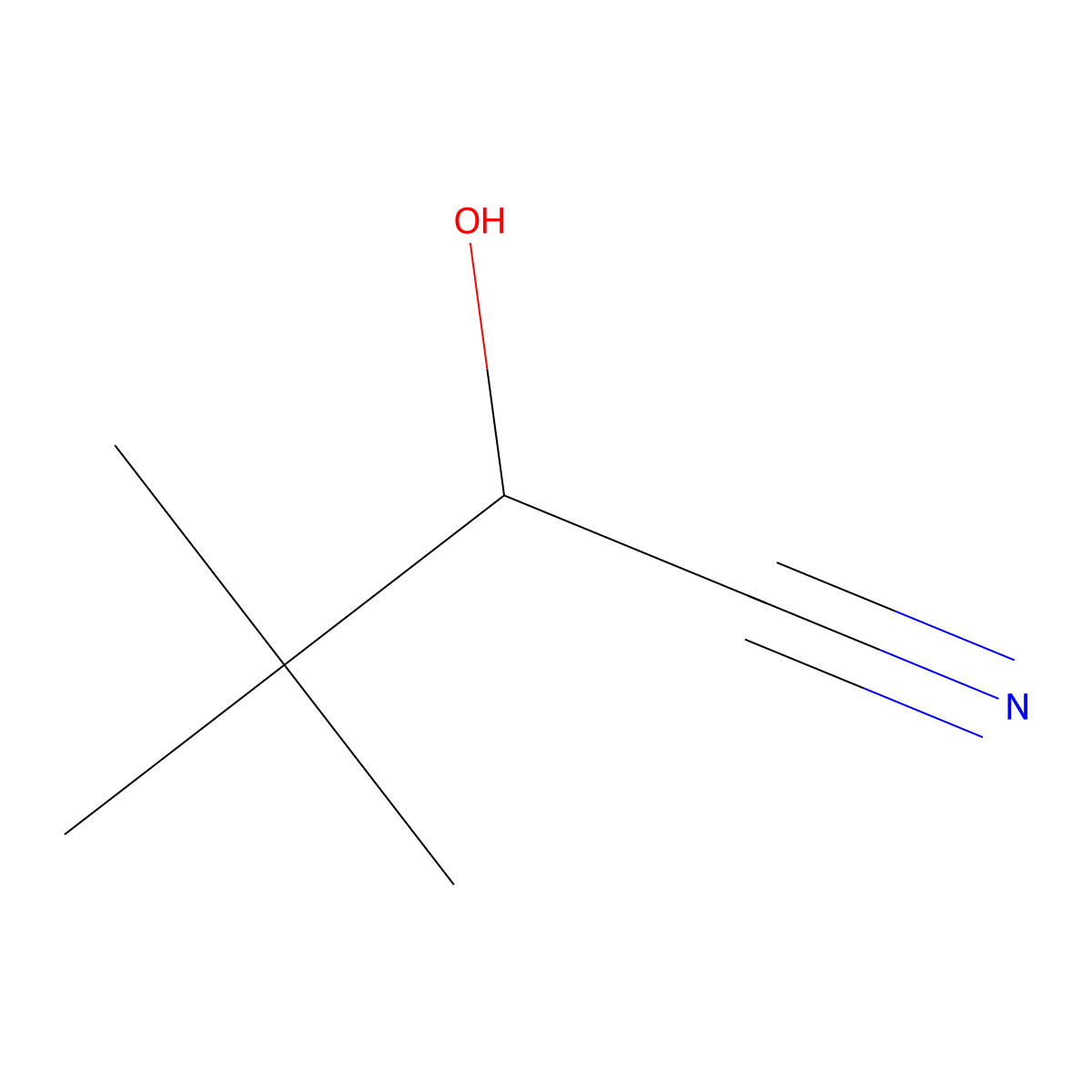2-Hydroxy-3,3-dimethylbutanenitrile molecular structure, CAS 33350-17-3