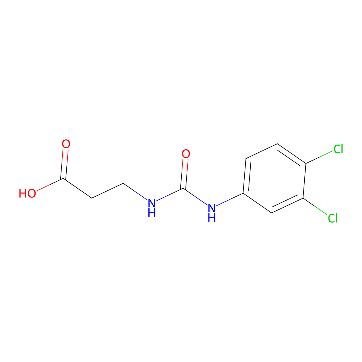 3-{[N-(3,4-dichlorophenyl)carbamoyl]amino}propanoic acid molecular structure, CAS 33351-34-7