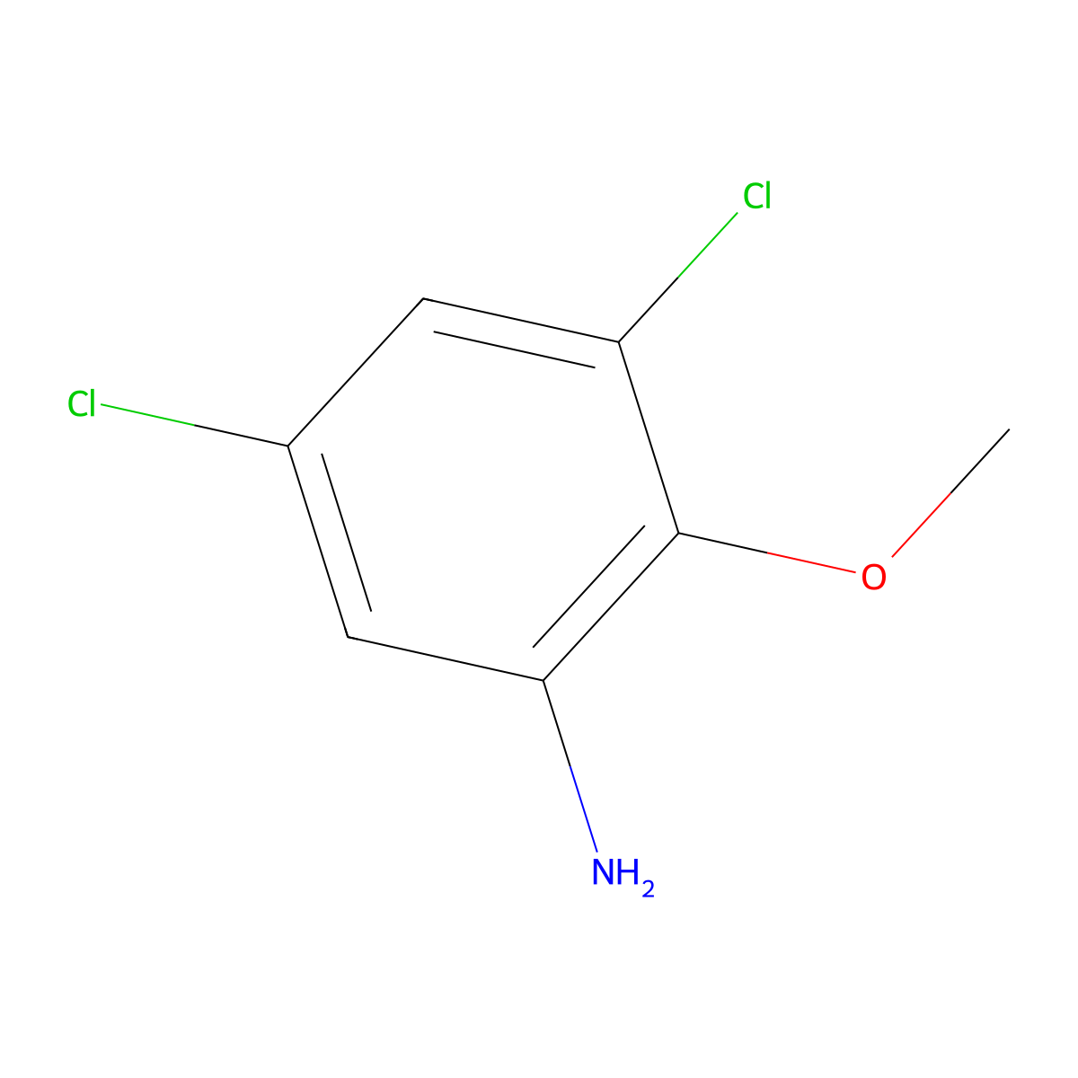 3,5-Dichloro-2-methoxyaniline molecular structure, CAS 33353-68-3