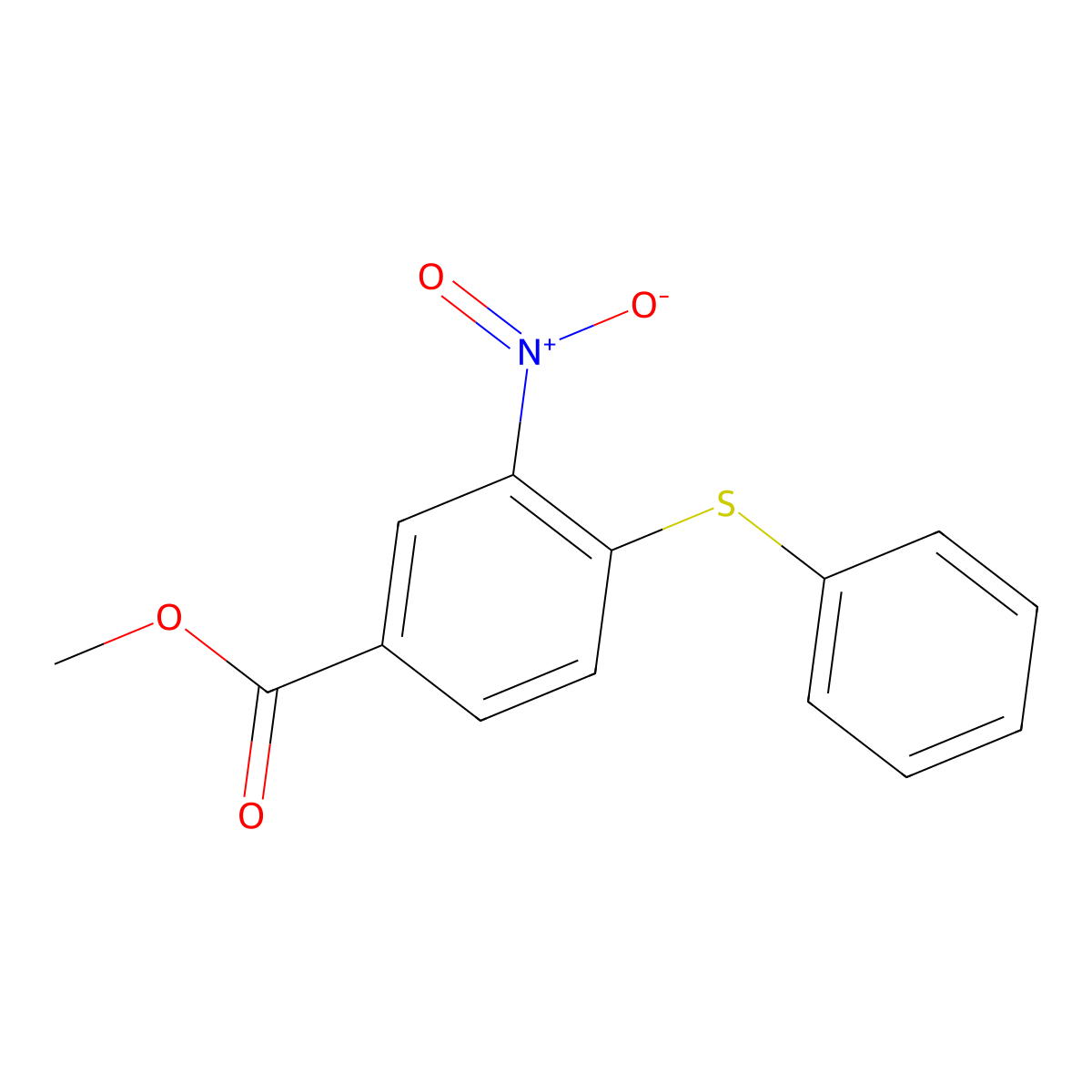Methyl 3-nitro-4-(phenylthio)benzoate molecular structure, CAS 33358-30-4