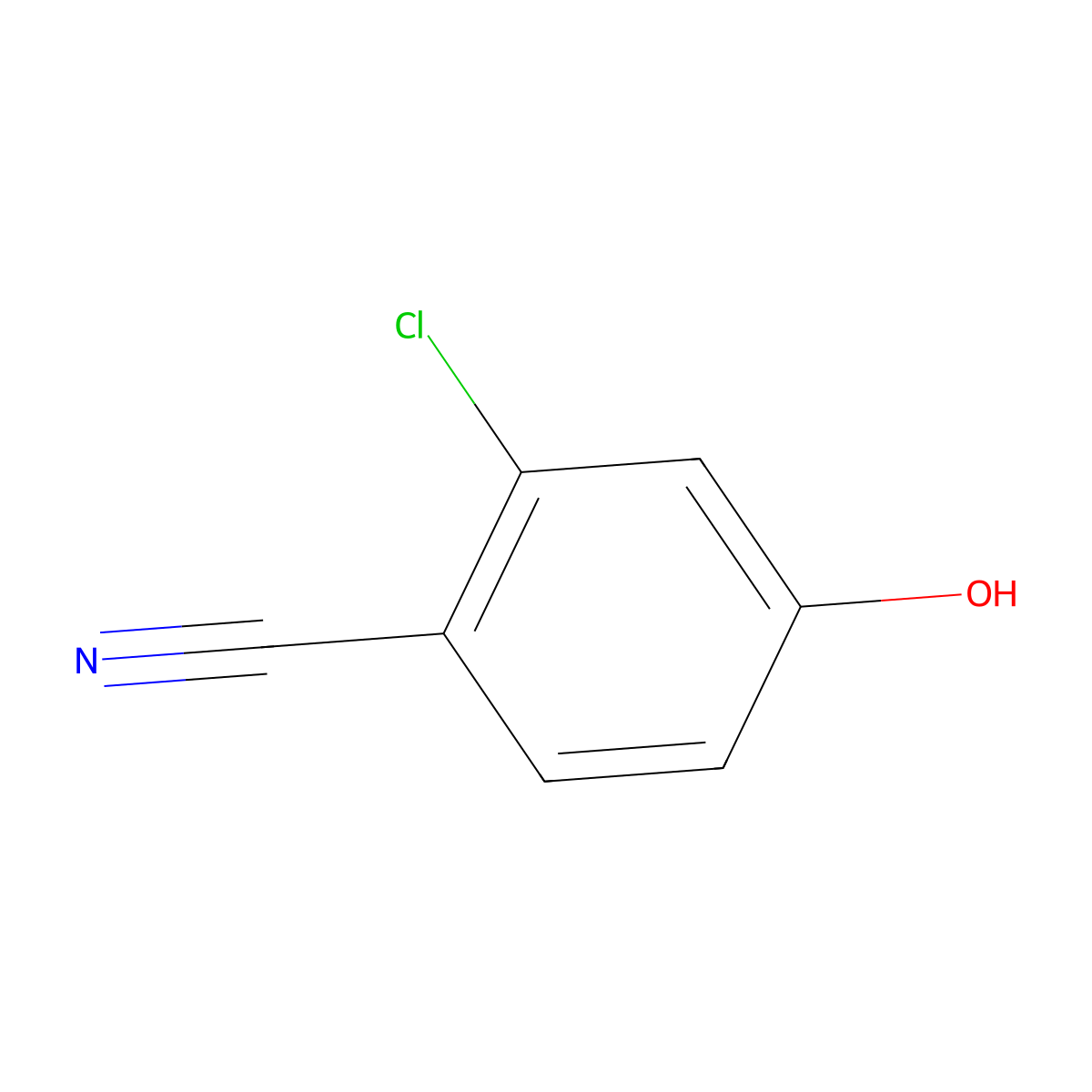 2-Chloro-4-hydroxybenzonitrile molecular structure, CAS 3336-16-1