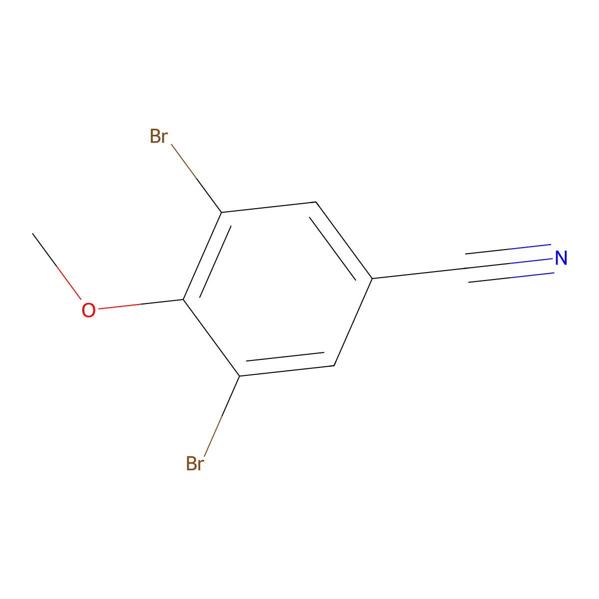 3,5-Dibromo-4-methoxybenzonitrile molecular structure, CAS 3336-39-8