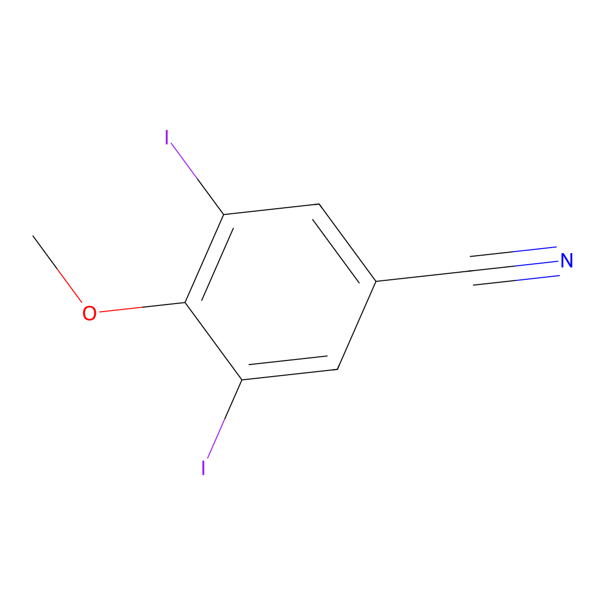 3,5-Diiodo-4-methoxybenzonitrile molecular structure, CAS 3336-40-1