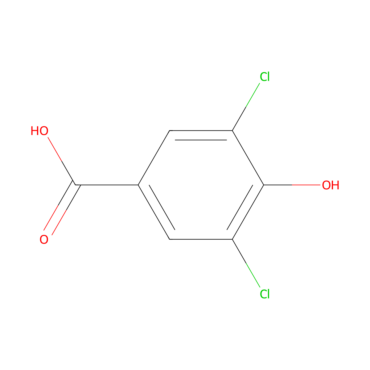 3,5-Dichloro-4-hydroxybenzoic acid molecular structure, CAS 3336-41-2