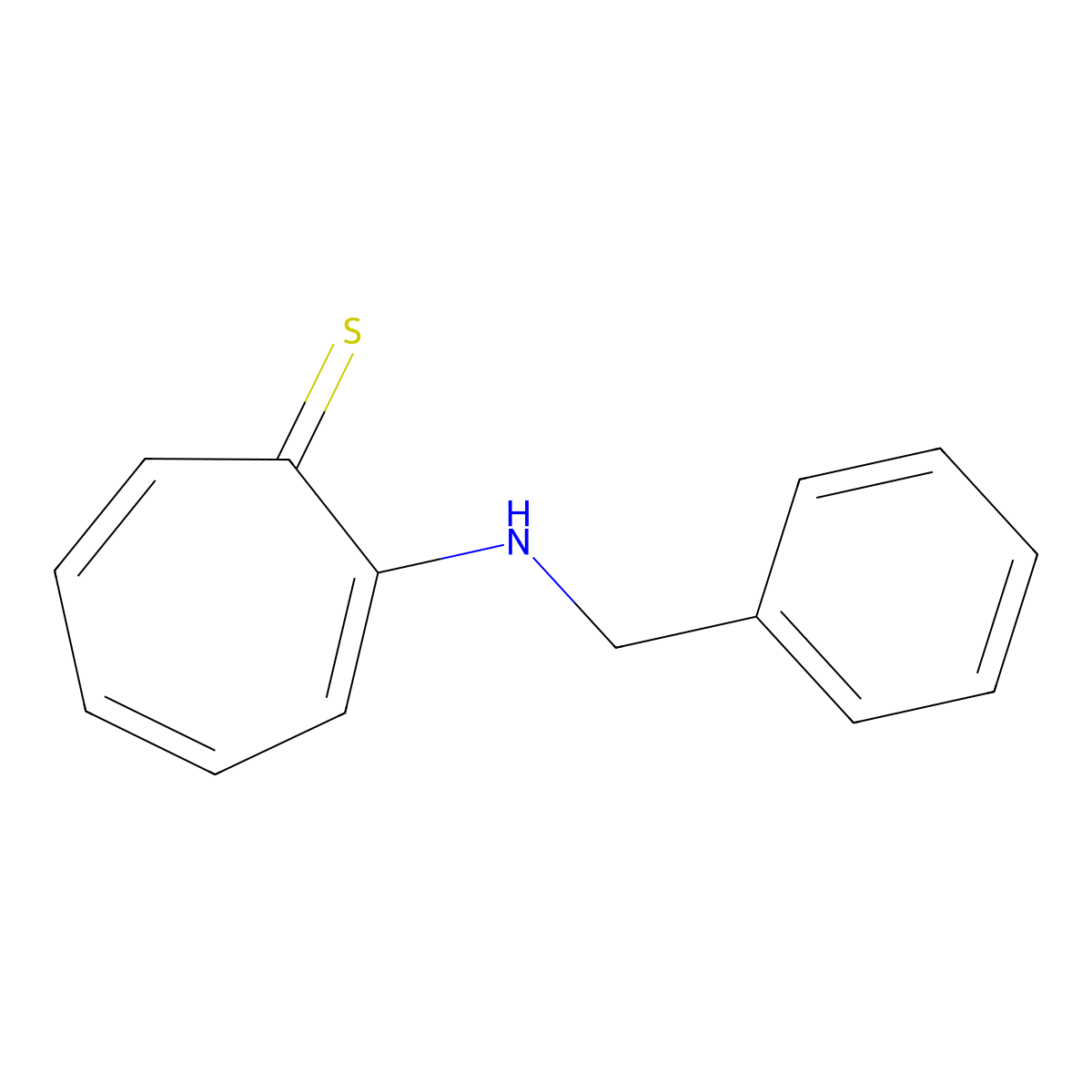 2-(Benzylamino)cyclohepta-2,4,6-triene-1-thione molecular structure, CAS 3336-61-6