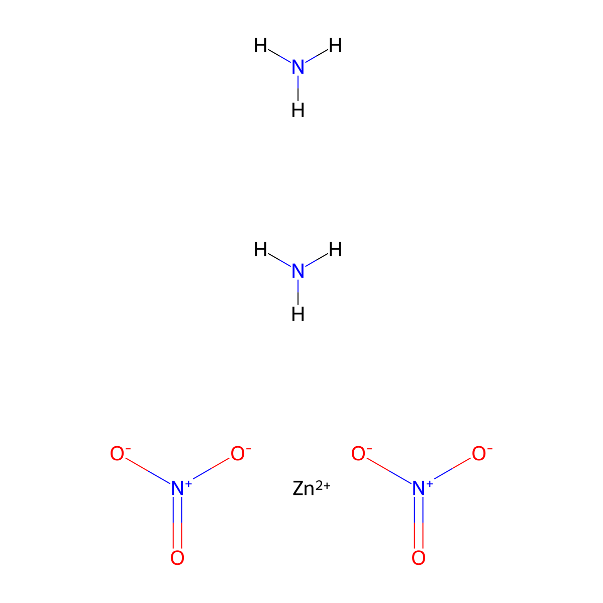 Zinc, diamminebis(nitrato-kappaO,kappaO')- molecular structure, CAS 33363-00-7