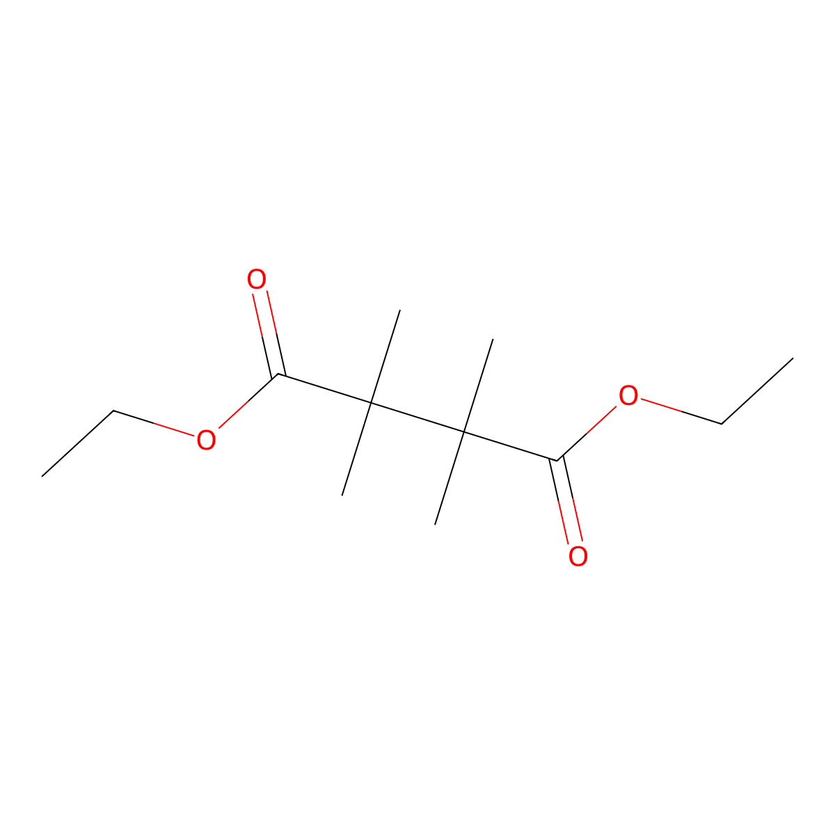 Diethyl tetramethylbutanedioate molecular structure, CAS 33367-54-3