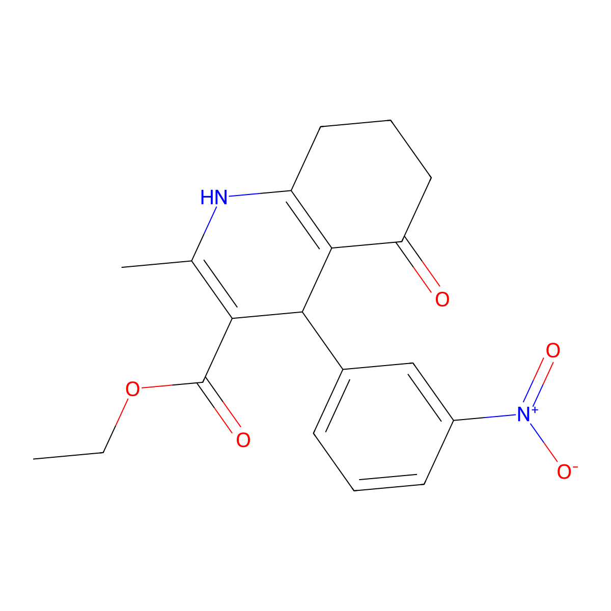 Ethyl 2-methyl-4-(3-nitrophenyl)-5-oxo-1,4,5,6,7,8-hexahydroquinoline-3-carboxylate molecular structure, CAS 33367-61-2