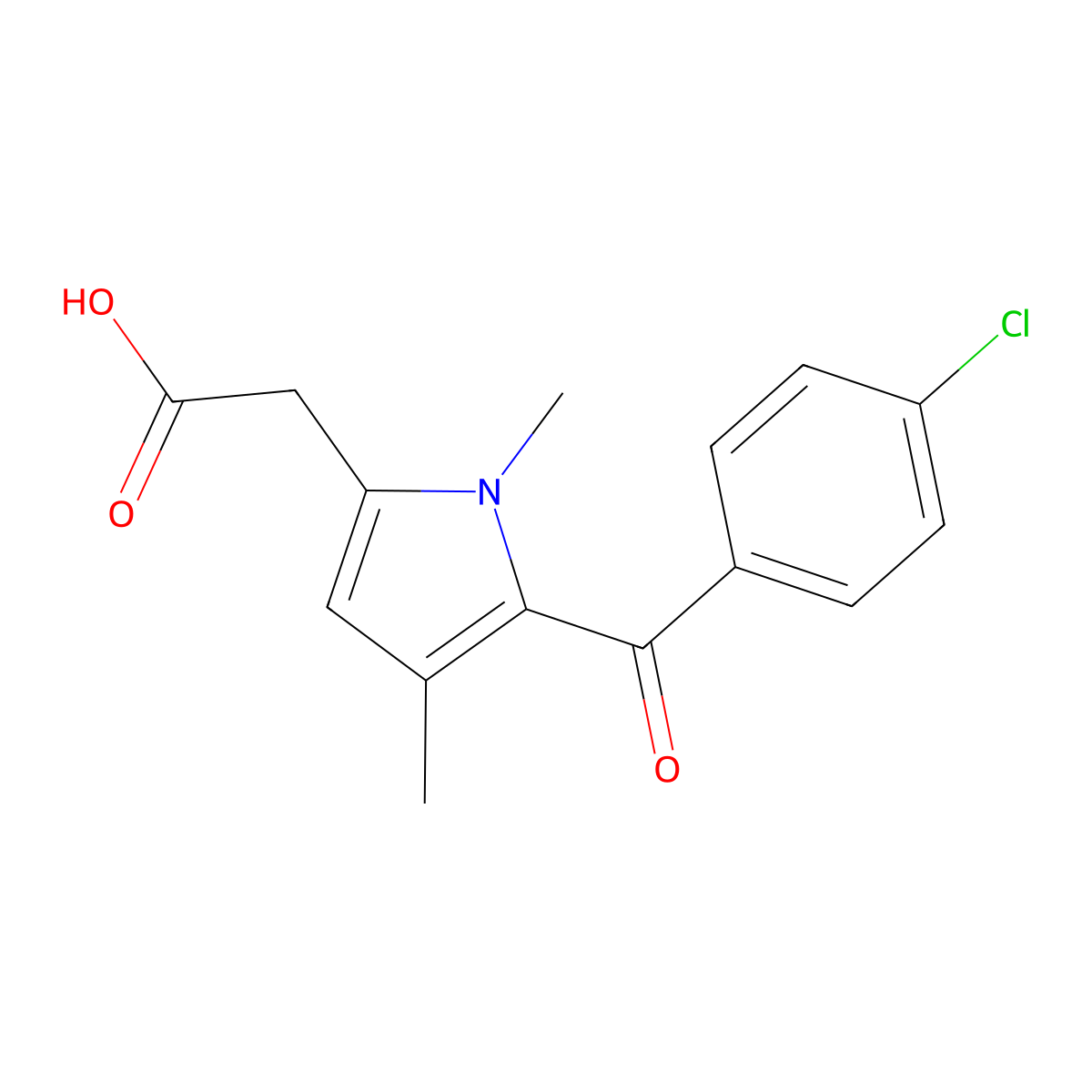 Zomepirac molecular structure, CAS 33369-31-2