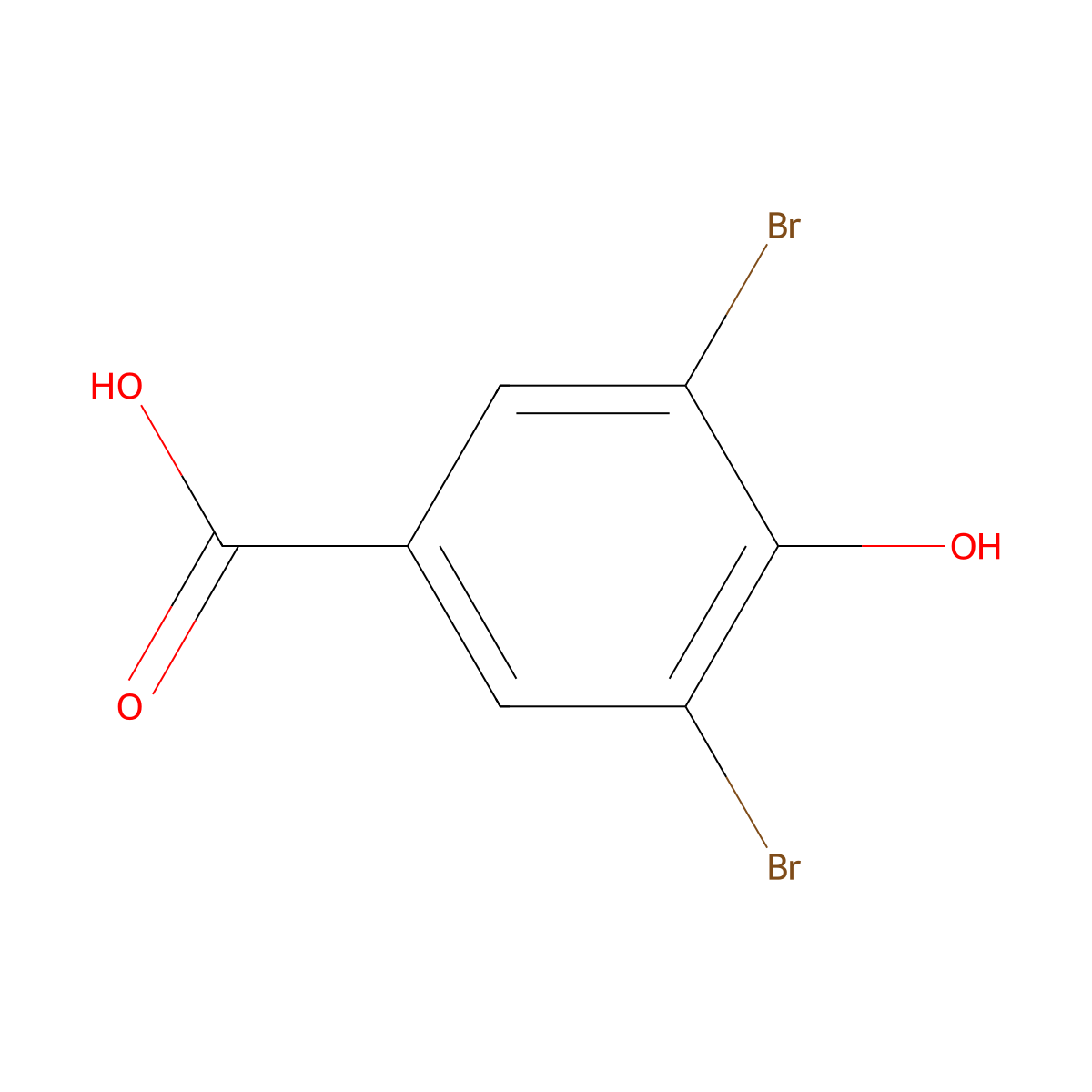 3,5-Dibromo-4-hydroxybenzoic acid molecular structure, CAS 3337-62-0