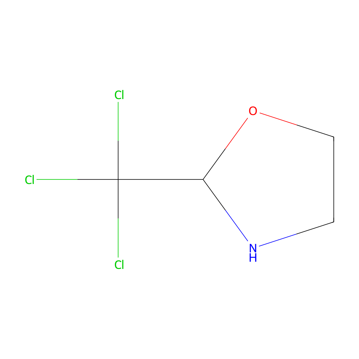 2-(Trichloromethyl)oxazolidine molecular structure, CAS 33373-80-7