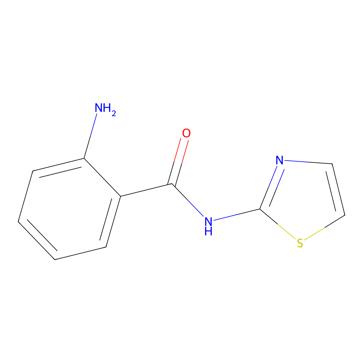 2-amino-N-(1,3-thiazol-2-yl)benzamide molecular structure, CAS 33373-89-6