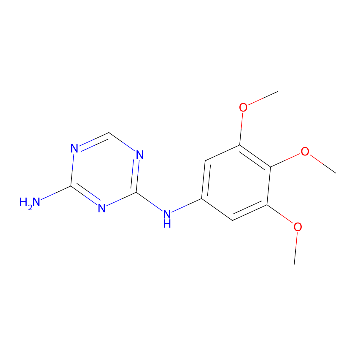 N2-(3,4,5-trimethoxyphenyl)-1,3,5-triazine-2,4-diamine molecular structure, CAS 333734-70-6