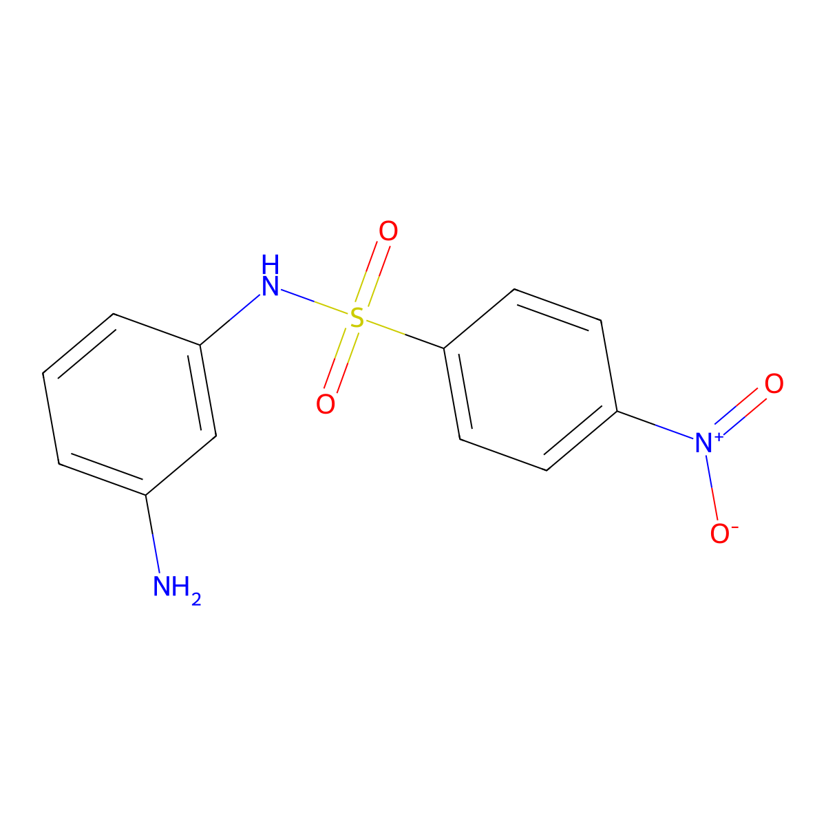 N-(3-aminophenyl)-4-nitrobenzenesulfonamide molecular structure, CAS 333737-28-3