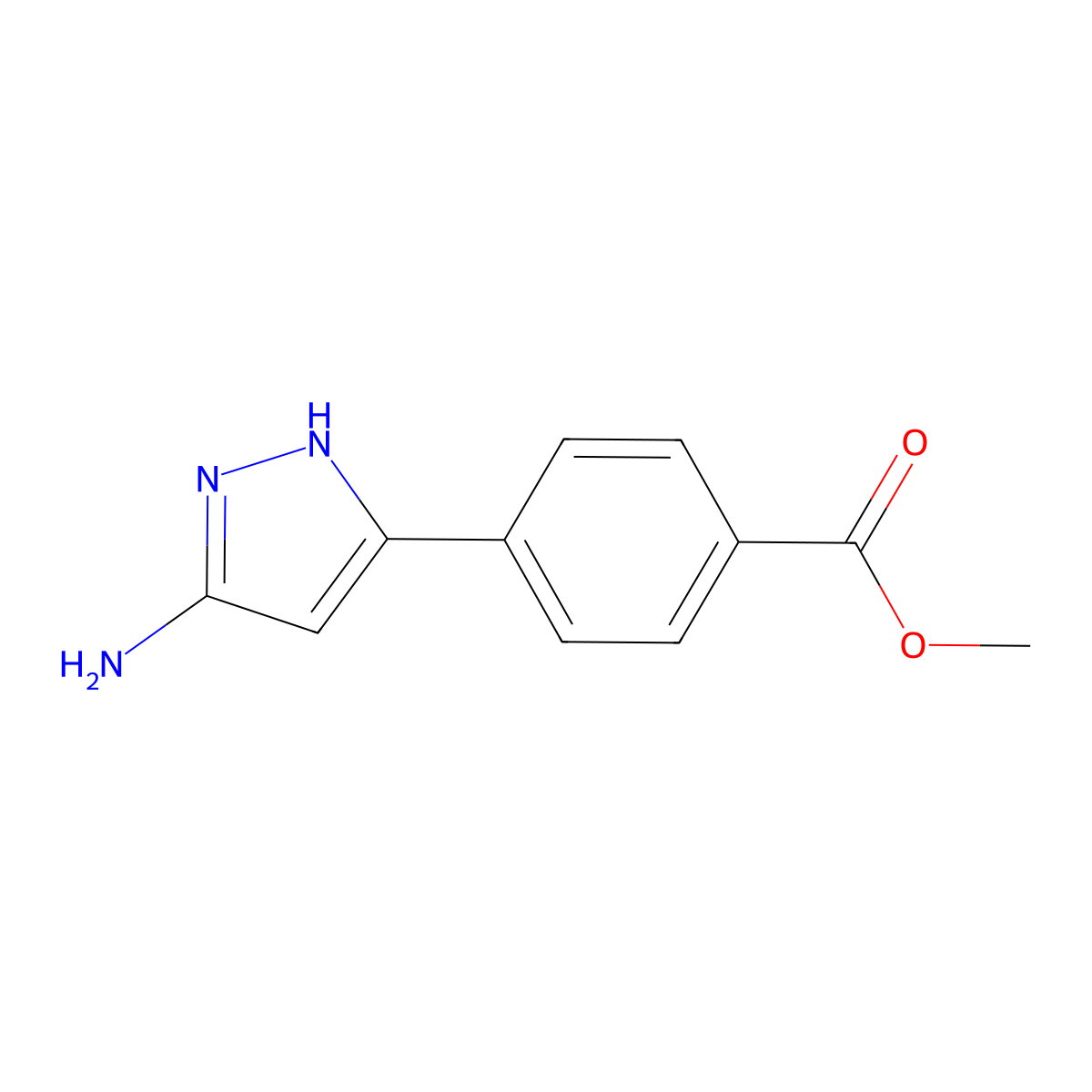 Methyl 4-(3-amino-1H-pyrazol-5-YL)benzoate molecular structure, CAS 333737-29-4