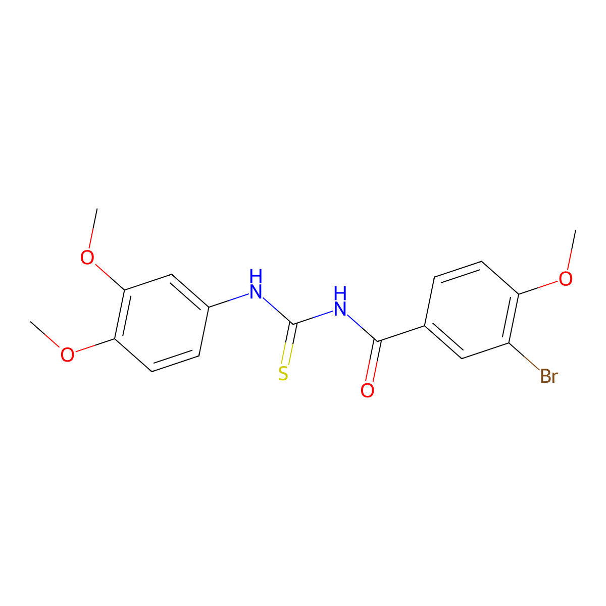 N-(3-bromo-4-methoxybenzoyl)-N'-(3,4-dimethoxyphenyl)thiourea molecular structure, CAS 333738-32-2