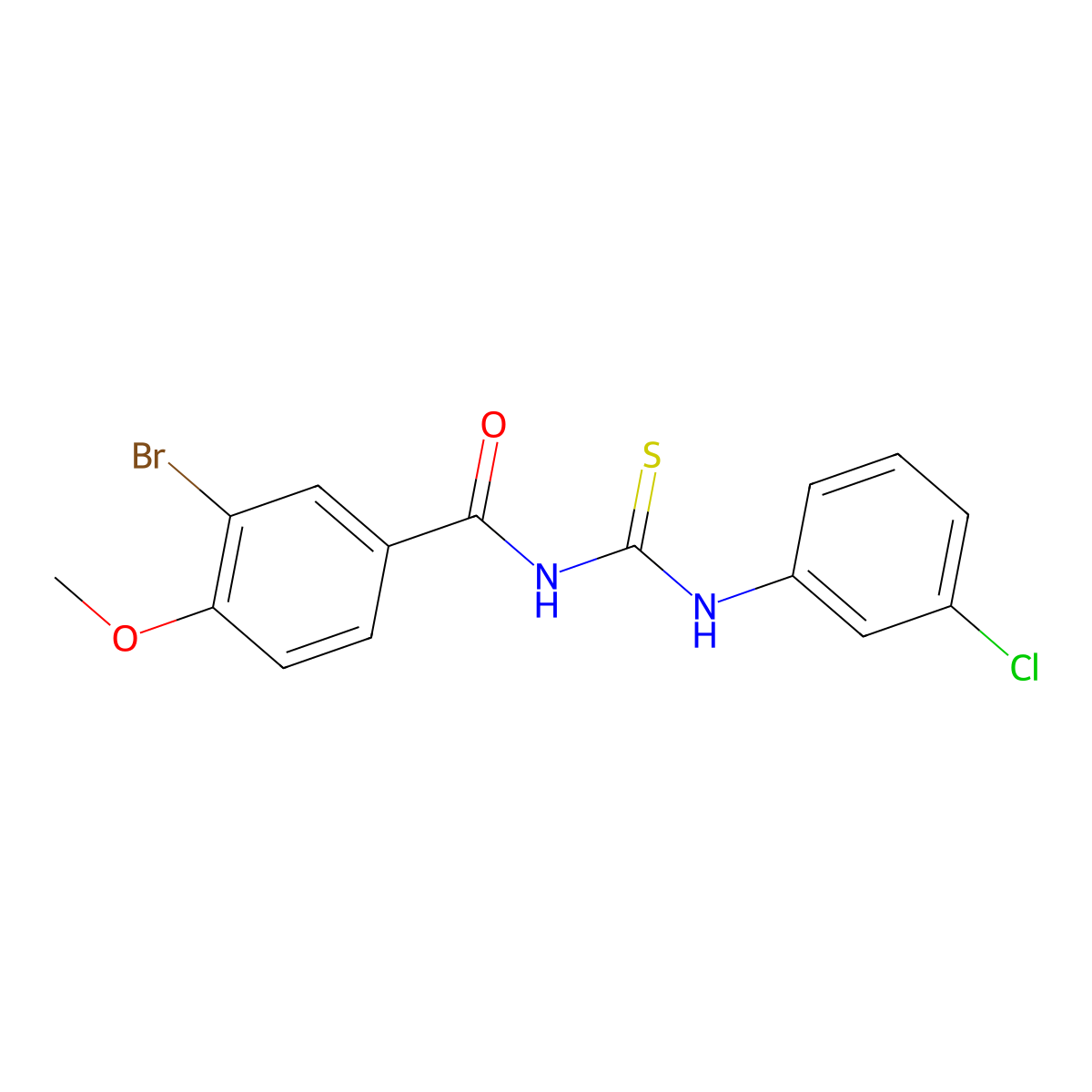 N-(3-bromo-4-methoxybenzoyl)-N'-(3-chlorophenyl)thiourea molecular structure, CAS 333738-38-8