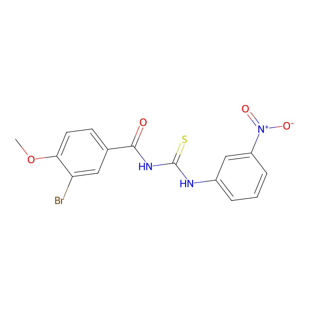 3-bromo-4-methoxy-N-[(3-nitrophenyl)carbamothioyl]benzamide molecular structure, CAS 333738-40-2