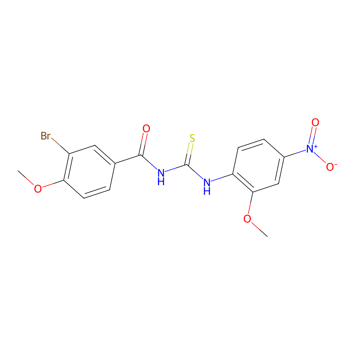 3-bromo-4-methoxy-N-[(2-methoxy-4-nitrophenyl)carbamothioyl]benzamide molecular structure, CAS 333738-42-4
