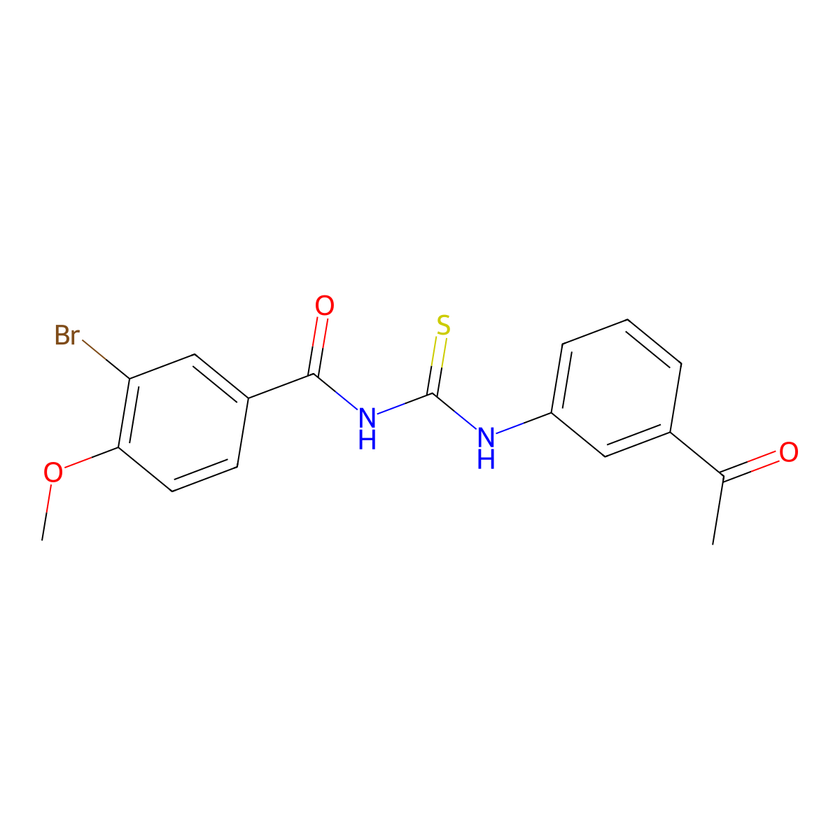 N-[(3-acetylphenyl)carbamothioyl]-3-bromo-4-methoxybenzamide molecular structure, CAS 333738-46-8