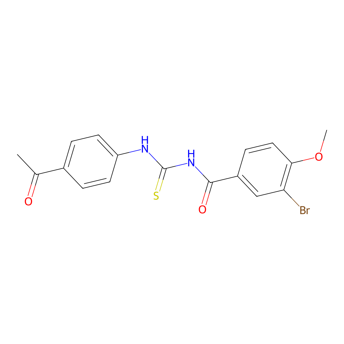 N-(4-acetylphenyl)-N'-(3-bromo-4-methoxybenzoyl)thiourea molecular structure, CAS 333738-47-9