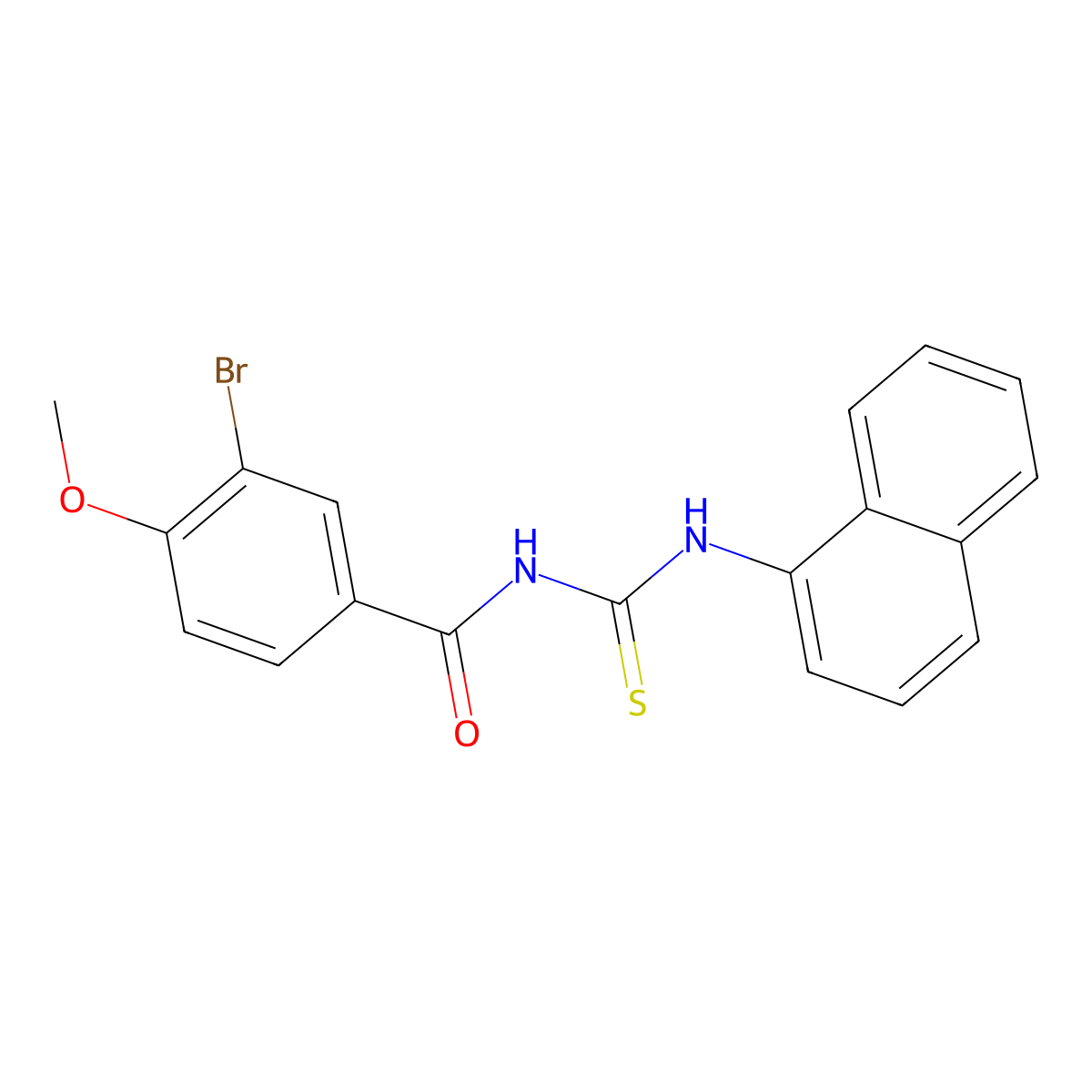 3-bromo-4-methoxy-N-(naphthalen-1-ylcarbamothioyl)benzamide molecular structure, CAS 333738-48-0