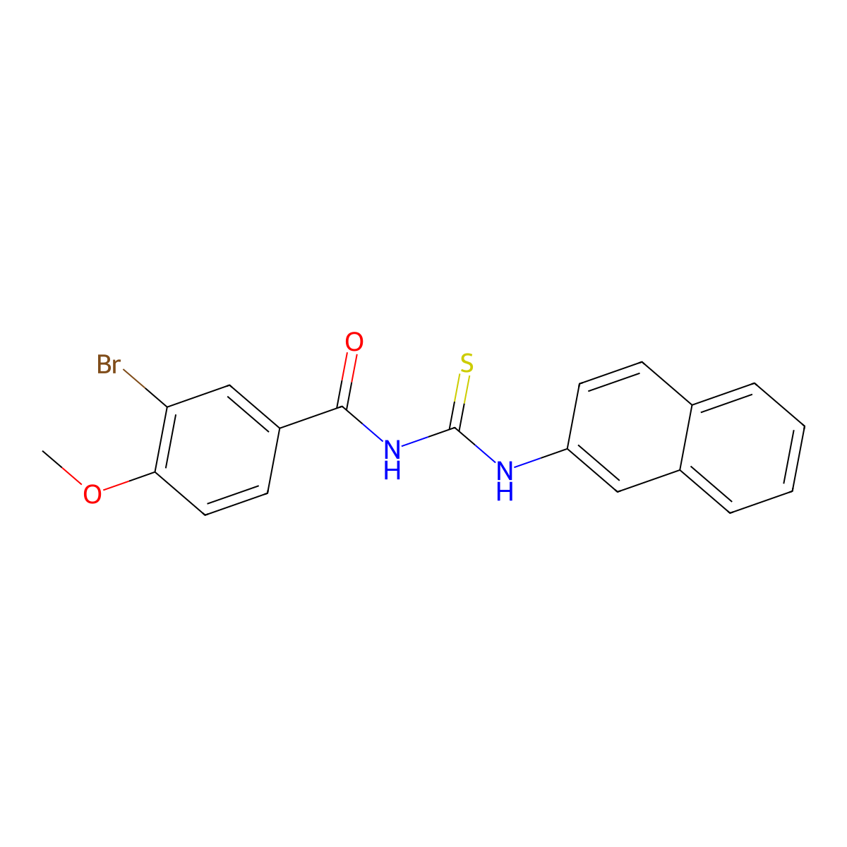 3-bromo-4-methoxy-N-(naphthalen-2-ylcarbamothioyl)benzamide molecular structure, CAS 333738-49-1