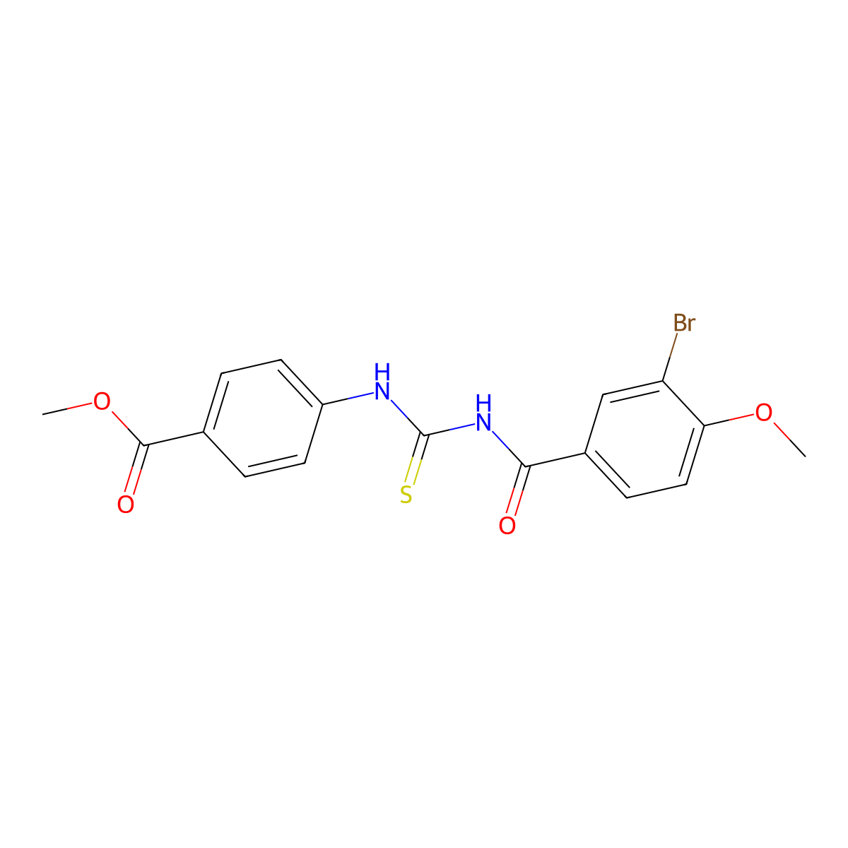 Methyl 4-({[(3-bromo-4-methoxybenzoyl)amino]carbothioyl}amino)benzoate molecular structure, CAS 333738-50-4